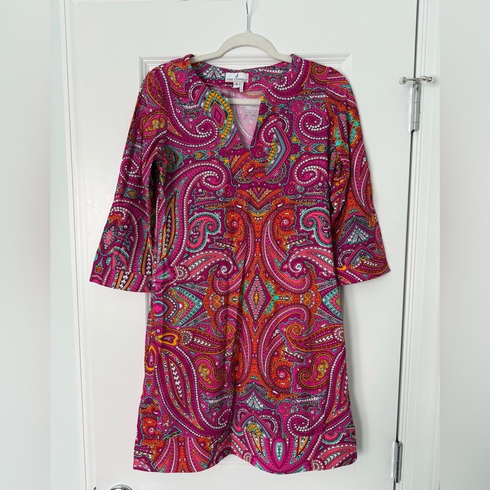 Jude Connally Kerry Dress Pink Paisley Size Small
